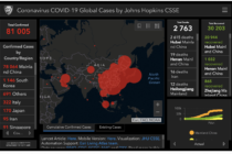 La carte de l’université Johns Hopkins permet de suivre en temps réel la propagation du Coronavirus 2019 nCoV à travers le monde