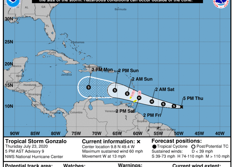 Tempête Gonzalo – #5 – 23 juillet 21h UTC par Météo Tropicale