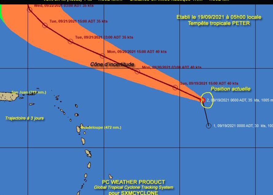 SXMCYCLONE : L’onde 95L devient la tempête tropicale PETER