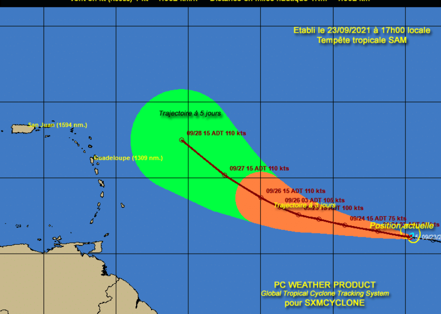 Sxmcyclone : La tempête tropicale SAM se renforce et doit être surveillée